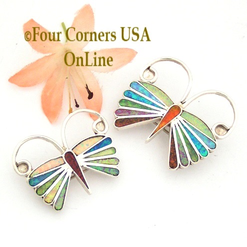 Zuni Silversmith Emma Edaakie Signature Butterfly Jewelry Four Corners USA OnLine
