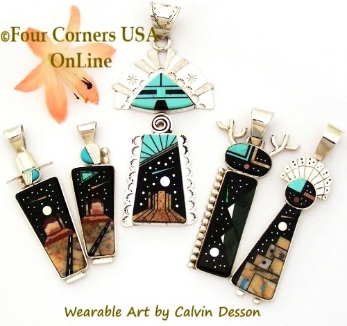 Wearable Jewelry Art by Navajo Calvin Desson at Four Corners USA OnLine