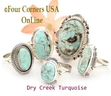 Dry Creek Turquoise Rings for Men and Women Four Corners USA OnLine Native American Jewelry