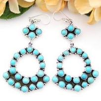 Native American Indian Jewelry All Turquoise Earrings