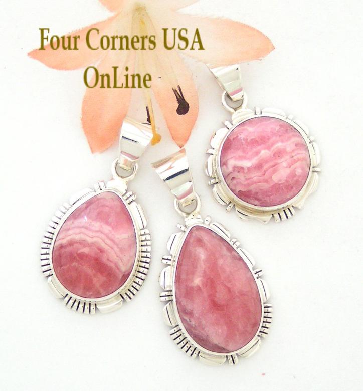 Rhodochrosite Pendants Four Corners USA OnLine Native American Jewelry