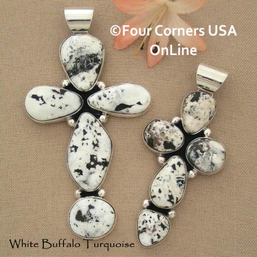 White Buffalo Turquoise Crosses Four Corners USA OnLine Native American Jewelry