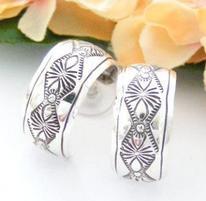 Native American Indian All Silver Earrings